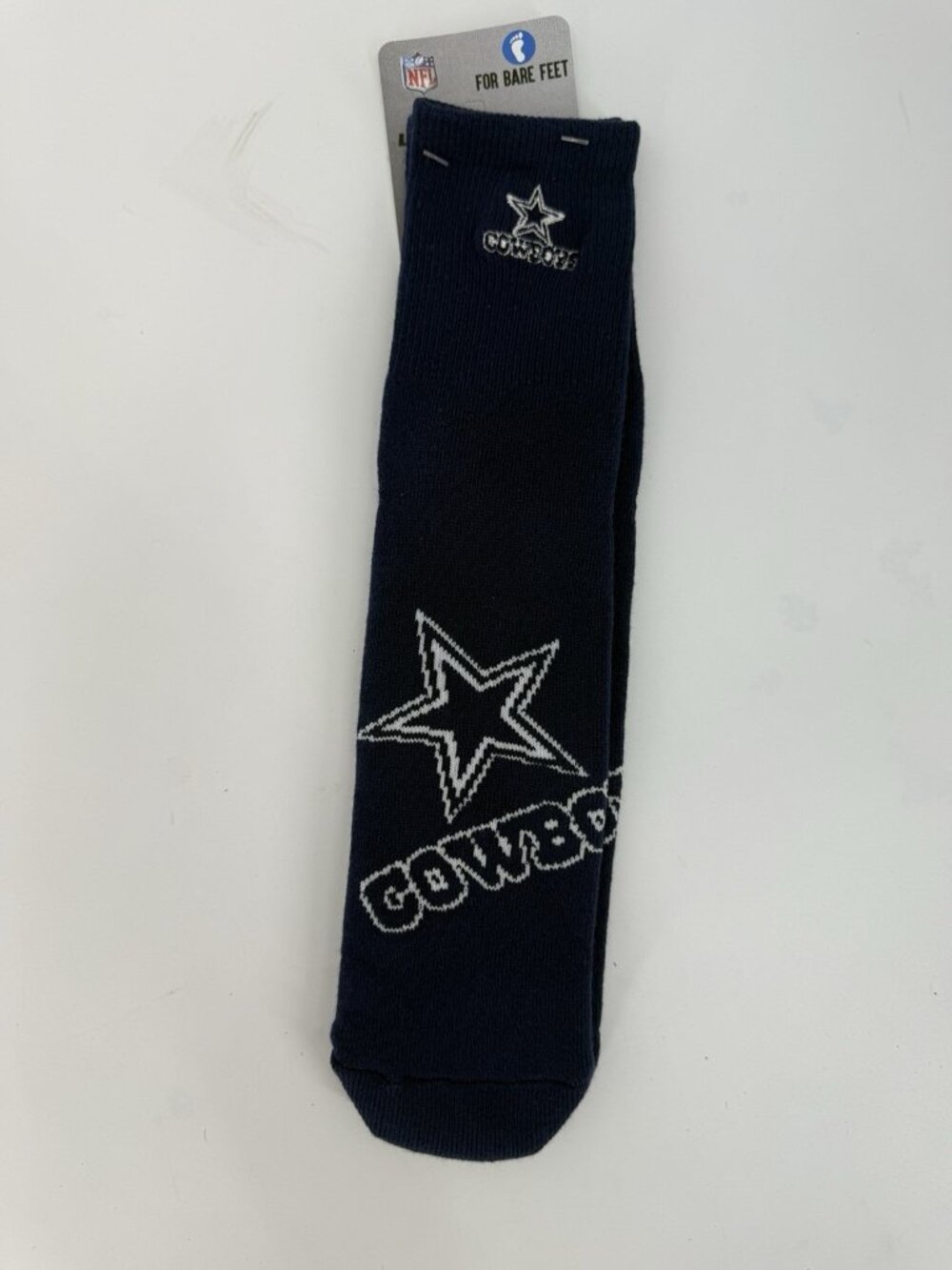 For Bare Feet Dallas Cowboys Socks Navy Blue Size Large